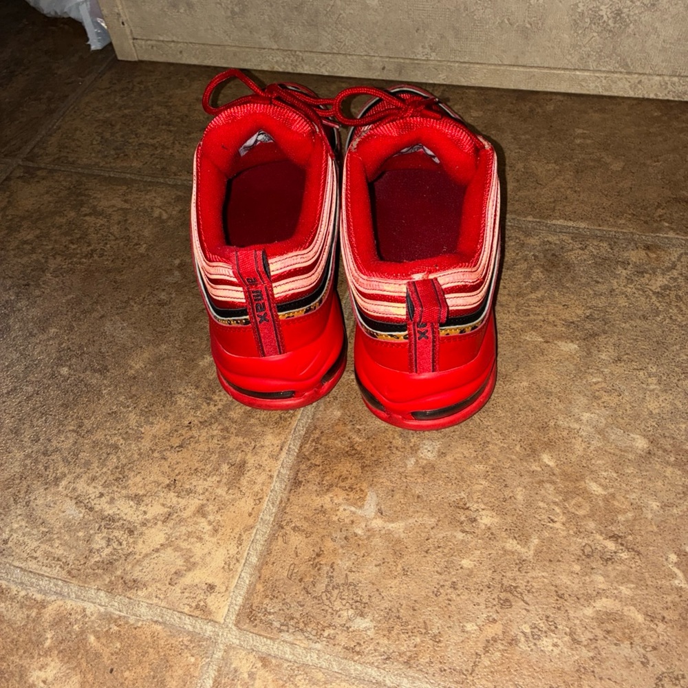 Red Black and cheetah print Nike Air Max 97 Sneakers size 10 - Picture 7 of 7